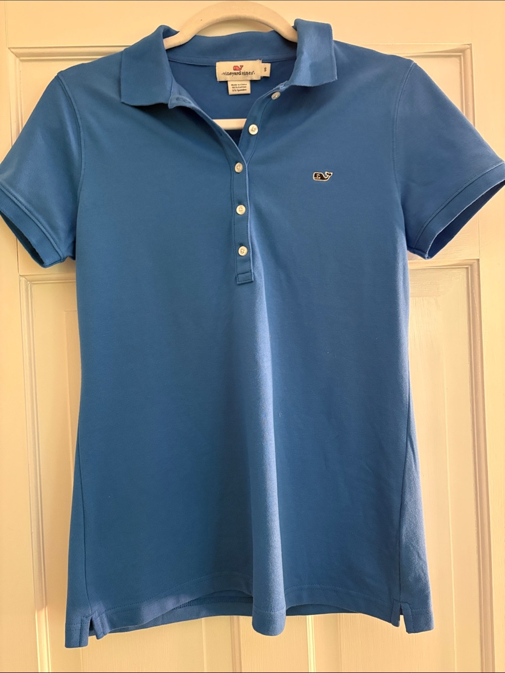 Vineyard Vines Women's Bright Blue Polo Button-Down Shirt